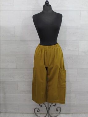 bryn walker honeycomb yellow-green Wide-Leg Pants